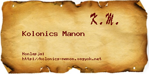 Kolonics Manon névjegykártya